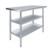 Amgood 24x48 Prep Table with Stainless Steel Top and 2 Shelves AMG WT-2448-2SH